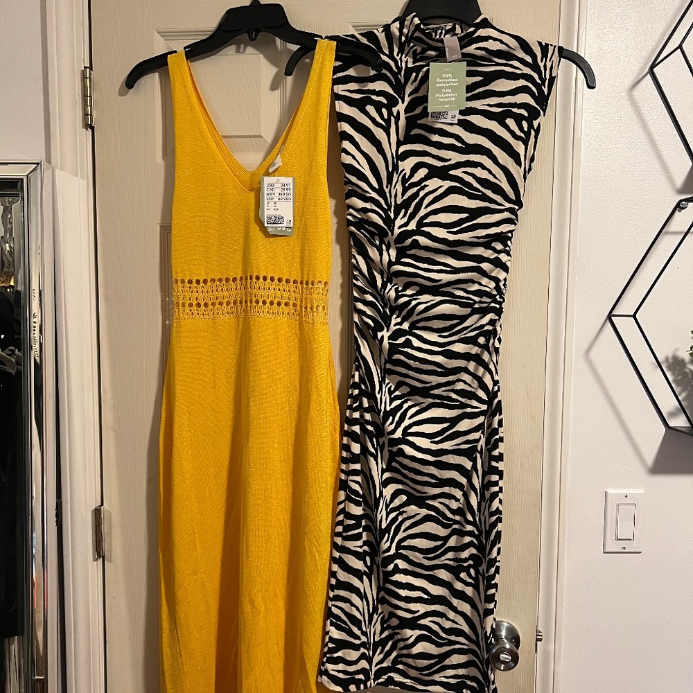 TWO NWT H&M DRESSES XS